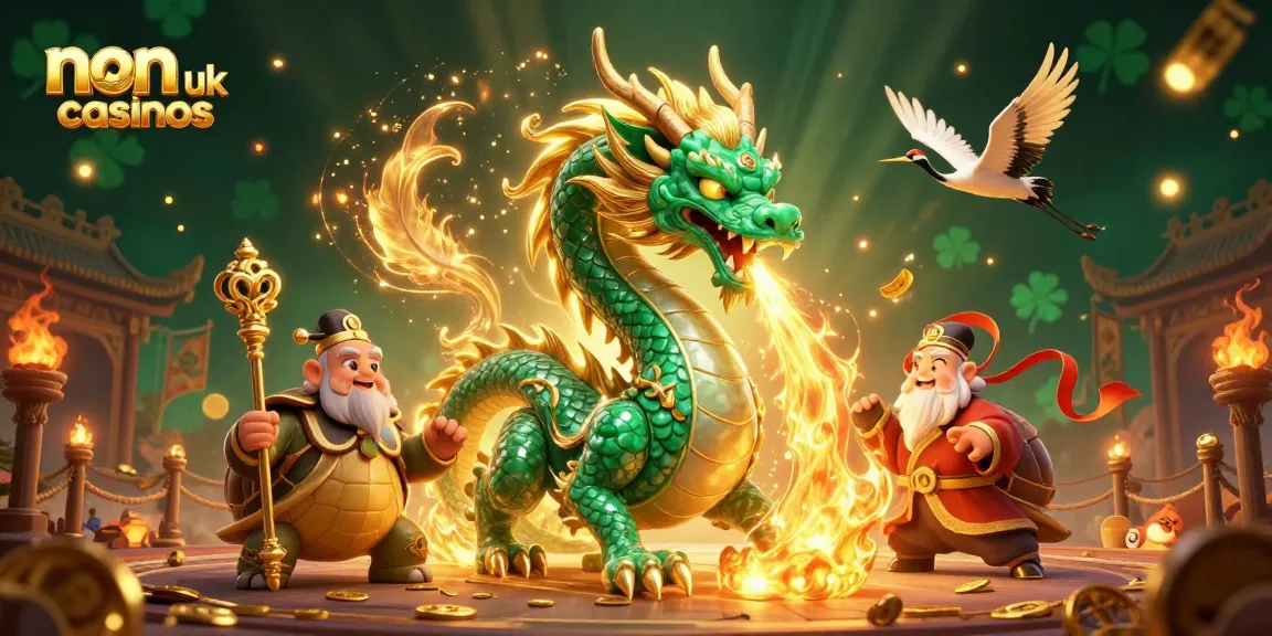 Experience the thrill of winning at non uk casinos with an illustrated fantasy scene filled with vibrant characters.