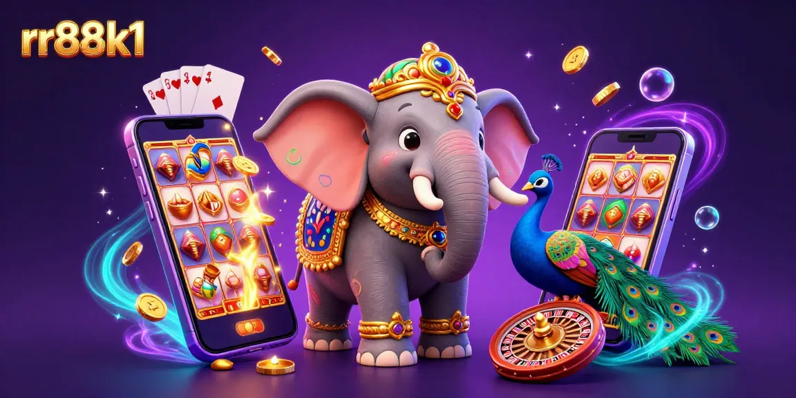 Spin to win at rr88k1 with vibrant slot games and golden coins erupting in a festive scene.