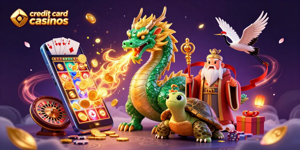 Engage with credit card casinos through dynamic gaming action and vibrant 3D elements in an enchanting setting.