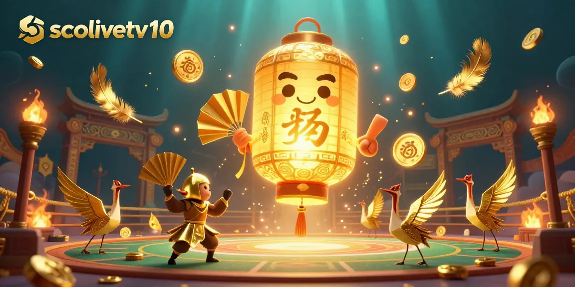 Socolivetv10 enhances your betting experience with a captivating sports betting arena where golden lantern spirits float.