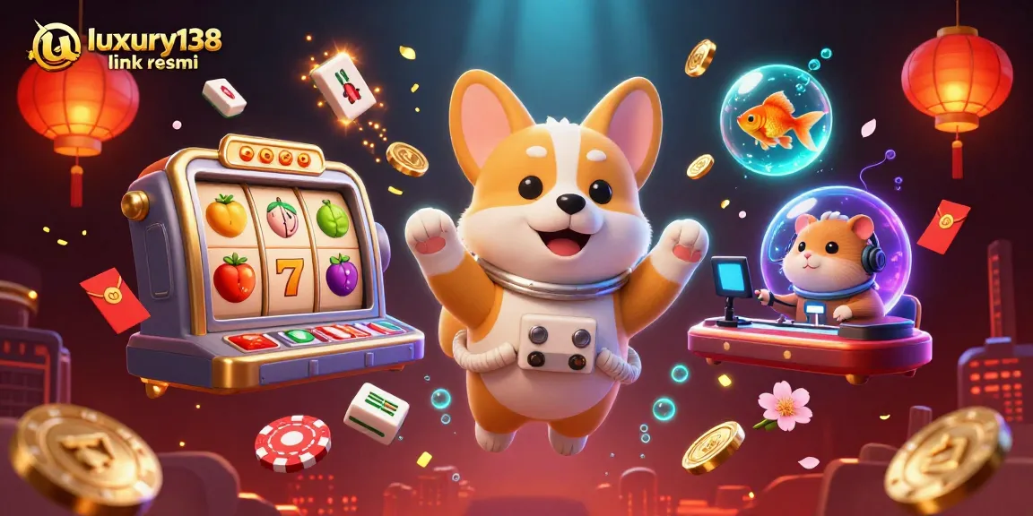 Play and win with luxury138 link resmi in an exciting space-themed casino adventure featuring vibrant characters and elements.