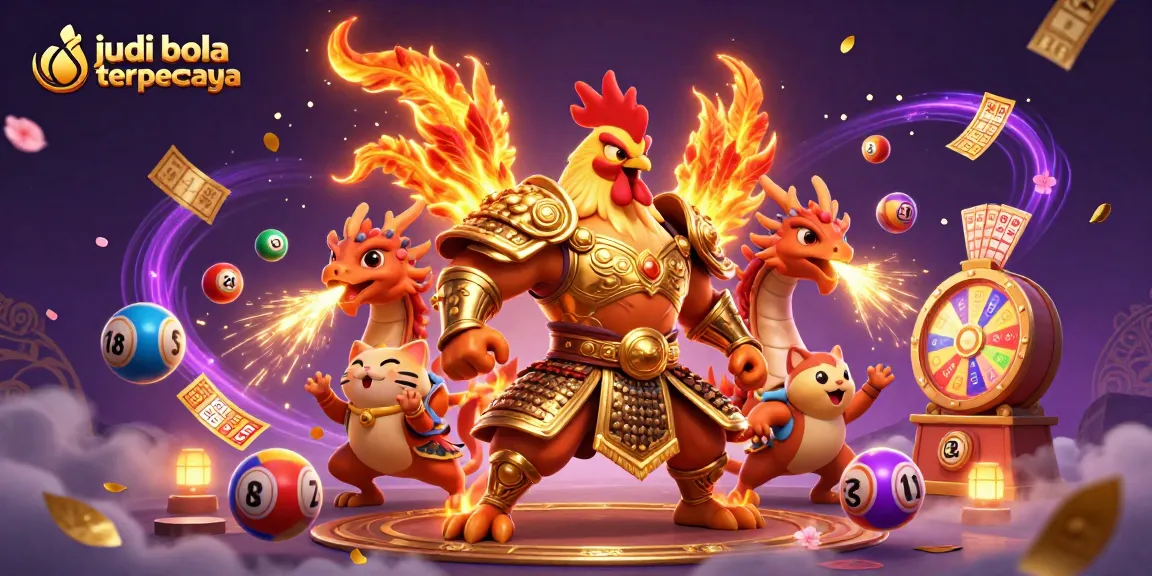 Engage with judi bola terpercaya in a vibrant gambling scene featuring dynamic game elements and characters.